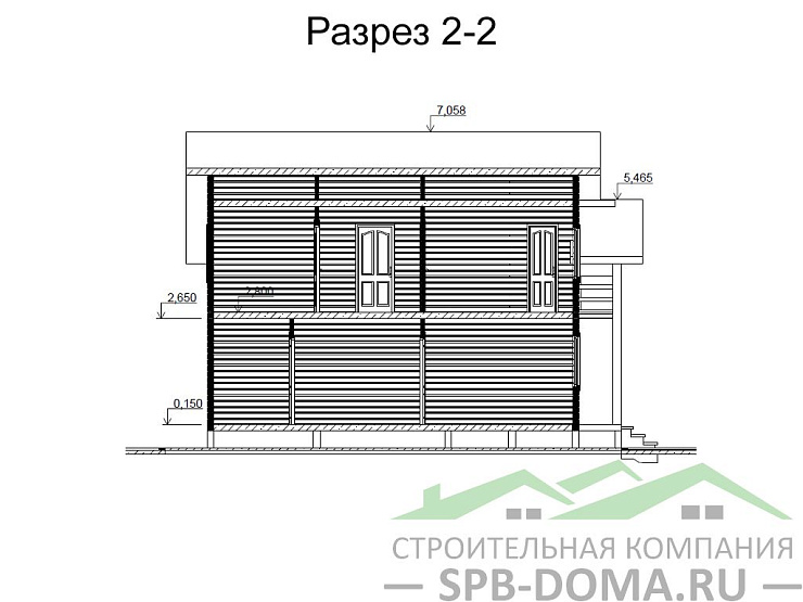 Проект дома из профилированного бруса 8,5 х 9,0 м «Тарасово»