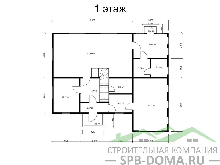 Каркасный дом 11х13 м «Сосново»