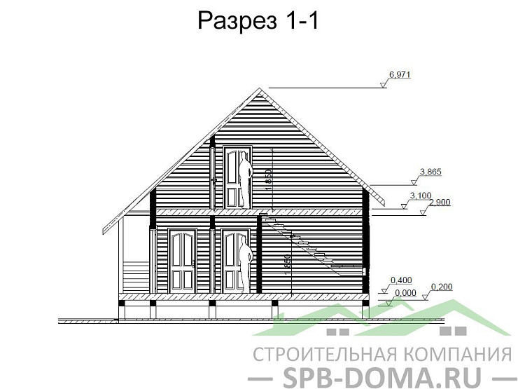 Каркасный дом 7х10 м «Мичуринское»